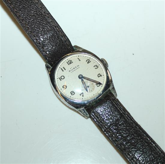 Buren steel wristwatch(-)